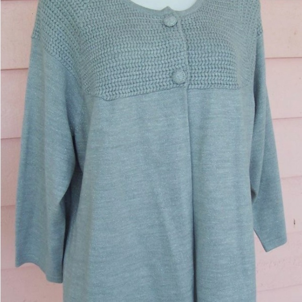 Sag Harbor Light Gray Knit Blouse